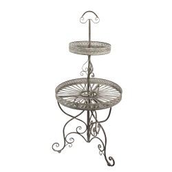 Clayre & Eef Plant Stand 137 cm Grey Iron Round