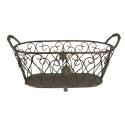 Clayre & Eef Storage Basket Set of 2 60x30x26 / 49x23x22 cm Green Brown Iron