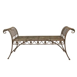 Clayre & Eef Panca da giardino 142x41x66 cm Verde Ferro