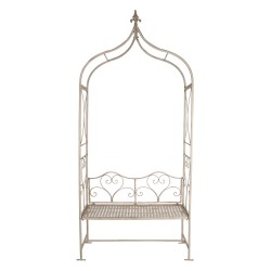 Clayre & Eef Arche de jardin avec banc 108x41x239 cm Blanc Fer