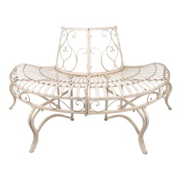 Clayre & Eef Banc de jardin 139x49x78 cm Blanc Fer