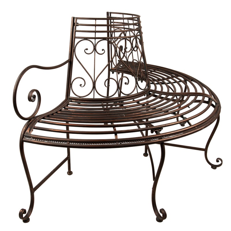 Clayre & Eef Garden Bench 160x82x87 cm Brown Black Iron