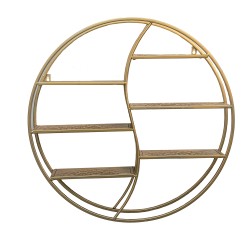 Clayre & Eef Scaffale da parete 64x12x64 cm Color oro Metallo