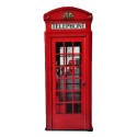 Clayre & Eef Wanddecoratie  30x75 cm Rood Wit Ijzer Telephone