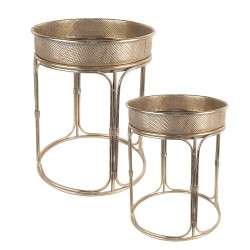 Clayre & Eef Side Table Set of 2 Ø 47x58 cm Gold colored Metal