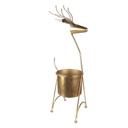 Clayre & Eef Planter Ø 22x78 cm Gold colored Metal Reindeer