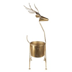 Clayre & Eef Planter Ø 22x78 cm Gold colored Metal Reindeer