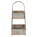 Clayre & Eef Étagère 2 étages 29x29x66 cm Gris Métal