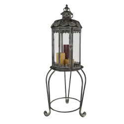 Clayre & Eef Lantern 94 cm Grey Green Metal Glass