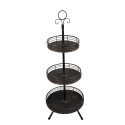 Clayre & Eef 3-Tiered Stand 95 cm Black Iron Round