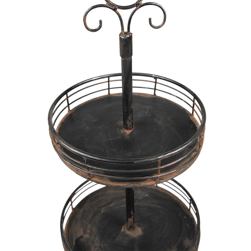 Clayre & Eef 3-Tiered Stand 95 cm Black Iron Round