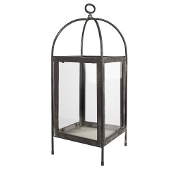 Clayre & Eef Wind Light 59 cm Grey Iron Glass