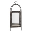 Clayre & Eef Windlicht  59 cm Grijs Ijzer Glas