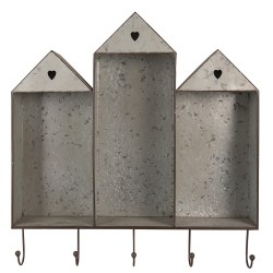 Clayre & Eef Wandregal 62x12x66 cm Grau Braun Metall