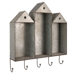 Clayre & Eef Etagère murale 62x12x66 cm Gris Marron Métal