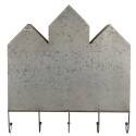 Clayre & Eef Wall Rack 62x12x66 cm Grey Brown Metal