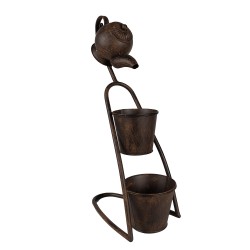 Clayre & Eef Porte-plante Théière 32x20x62 cm Marron Fer