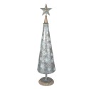 Clayre & Eef Figure de Noël Sapin de Noël 64 cm Gris Couleur or Fer Flocons de neige