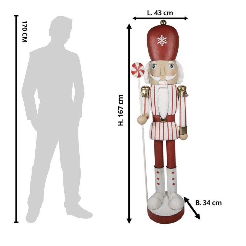 Clayre & Eef Figur Nussknacker 167 cm Rot Eisen