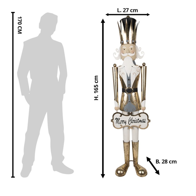 Clayre & Eef Beeld Notenkraker 165 cm Goudkleurig Ijzer