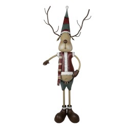 Clayre & Eef Figurine décorative Cerf 60x34x159 cm Rouge Fer