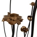 Clayre & Eef Kerzenständer 69x15x66 cm Schwarz Goldfarbig Eisen Blumen