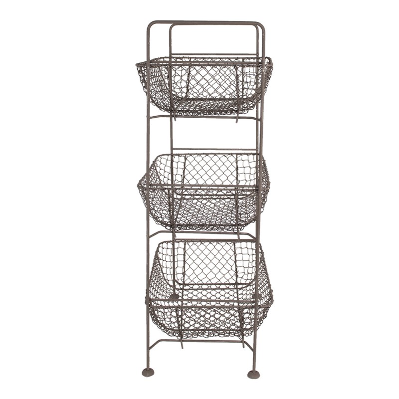 Clayre & Eef Basket Rack 35x26x71 cm Brown Iron Rectangle