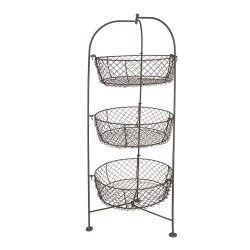 Clayre & Eef Scaffale e cesti Ø 28x80 cm Marrone Ferro Rotondo