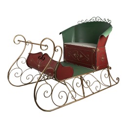 Clayre & Eef Christmas Sleigh Large 210x140x150 cm Red Metal