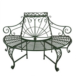 Clayre & Eef Garden Bench 167x84x102 cm Green Iron Triangle