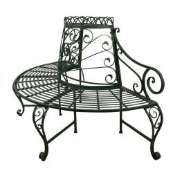 Clayre & Eef Garden Bench 167x84x102 cm Green Iron Triangle