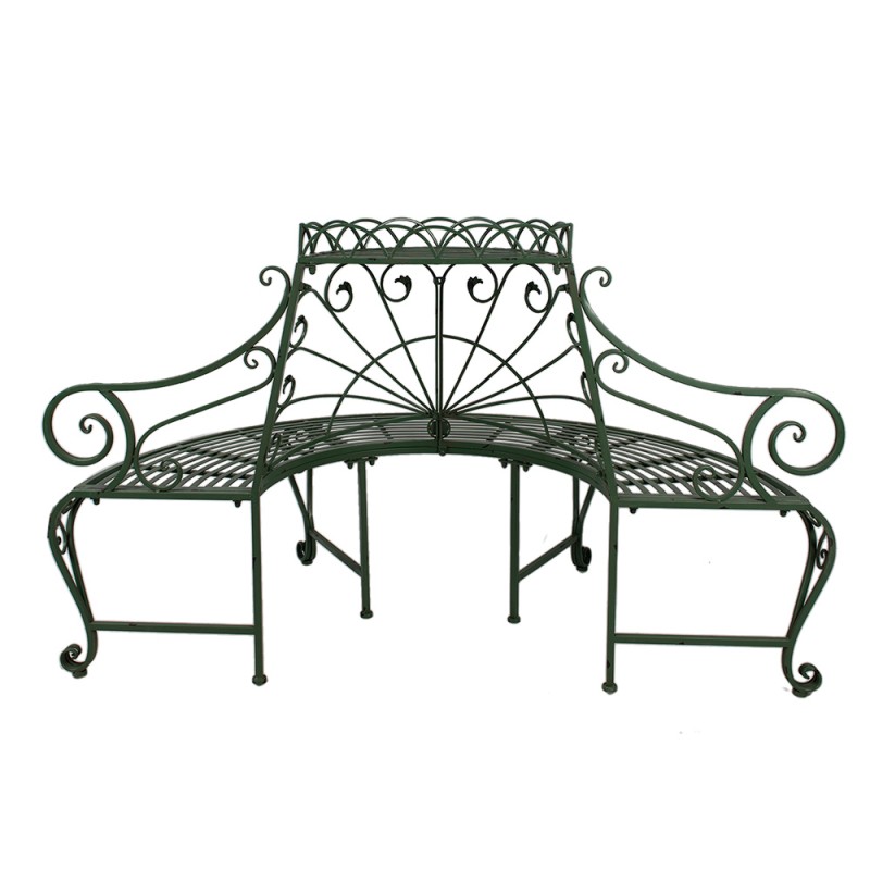 Clayre & Eef Banc de jardin 167x84x102 cm Vert Fer Triangle