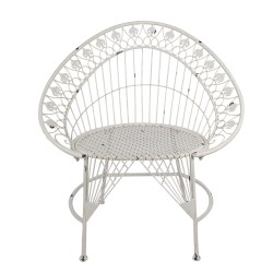 Clayre & Eef Chaise de jardin 82x50x90 cm Blanc Fer