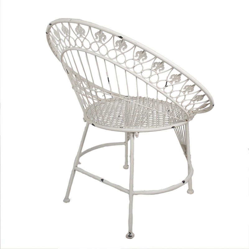 Clayre & Eef Garden Chair 82x50x90 cm White Iron