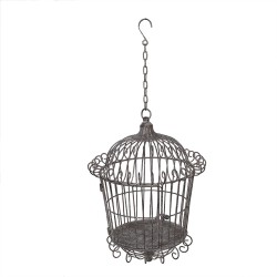 Clayre & Eef Décoration de cage Ø 36x47 cm Marron Gris Fer