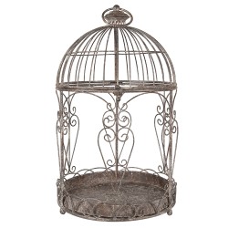 Clayre & Eef Bird Cage Decoration Set of 4 Brown Iron