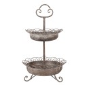 Clayre & Eef 2-stöckige Etagere Ø 37x61 cm Braun Eisen