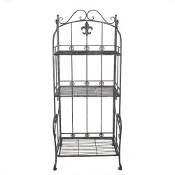 Clayre & Eef Wall Rack 60x42x150 cm Grey Iron