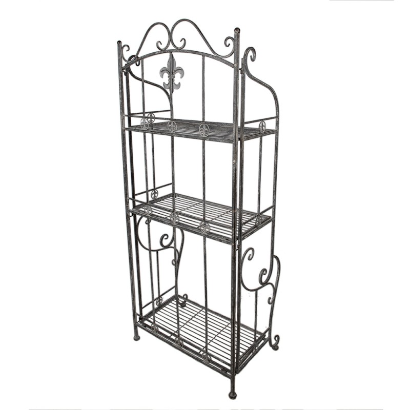 Clayre & Eef Wall Rack 60x42x150 cm Grey Iron