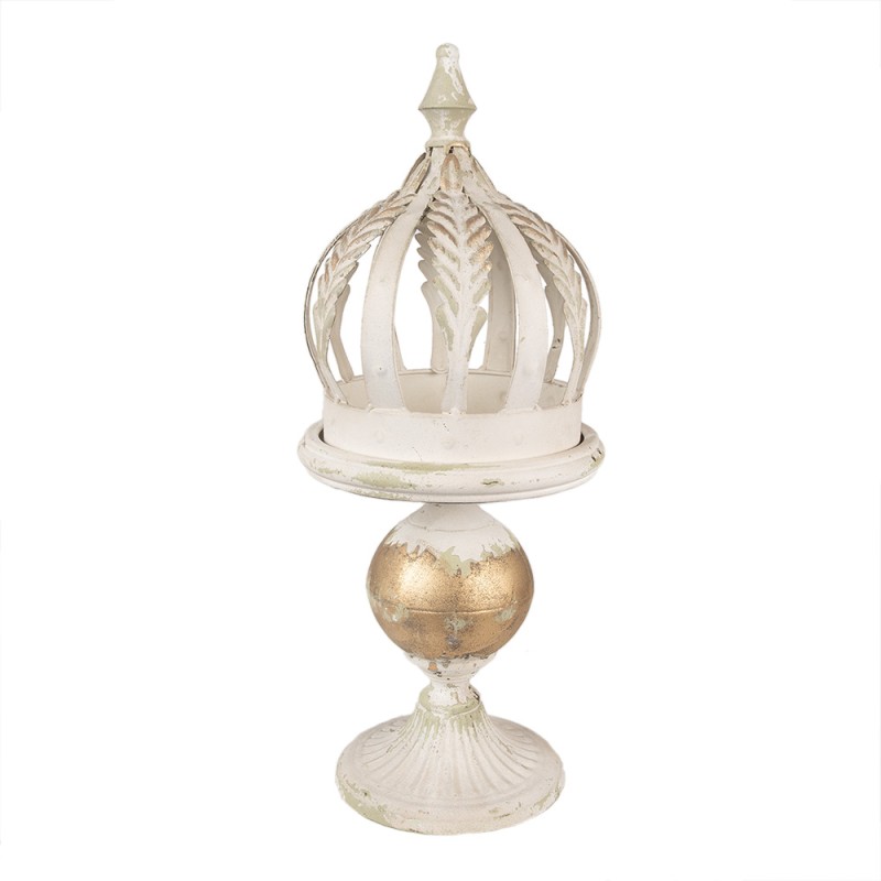 Clayre & Eef Decoration Crown Ø 22x53 cm Beige Metal