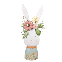 Clayre & Eef Planter Rabbit 62 cm White Iron