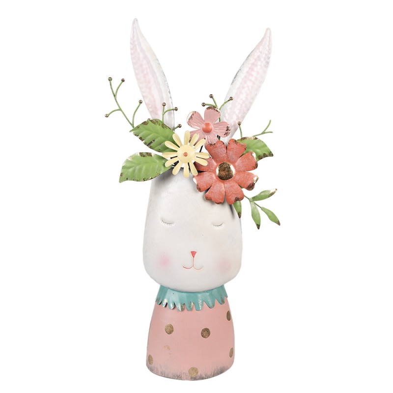 Clayre & Eef Pot de fleurs Lapin 62 cm Blanc Fer