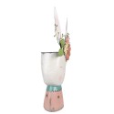 Clayre & Eef Pot de fleurs Lapin 62 cm Blanc Fer