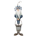 Clayre & Eef Statuetta decorativa Gnomo 67 cm Blu Bianco  Ferro