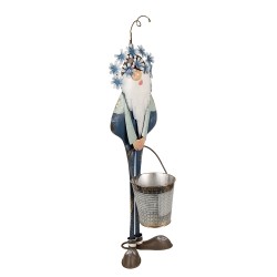 Clayre & Eef Figurine décorative Gnome 67 cm Bleu Blanc Fer