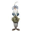 Clayre & Eef Statuetta decorativa Gnomo 67 cm Blu Bianco  Ferro