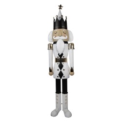 Clayre & Eef Christmas Decoration Nutcracker 41x34x170 cm White Black Iron