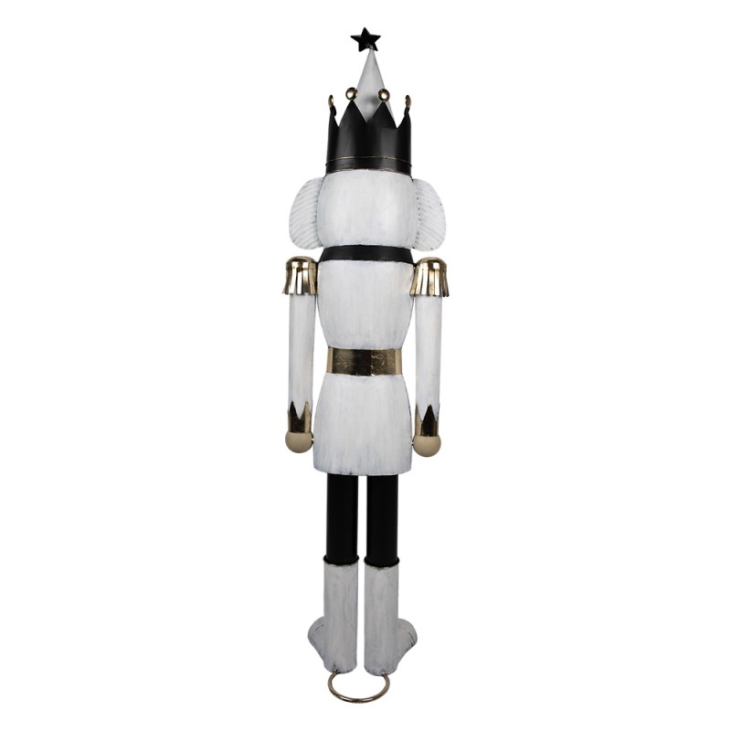 Clayre & Eef Christmas Decoration Nutcracker 41x34x170 cm White Black Iron