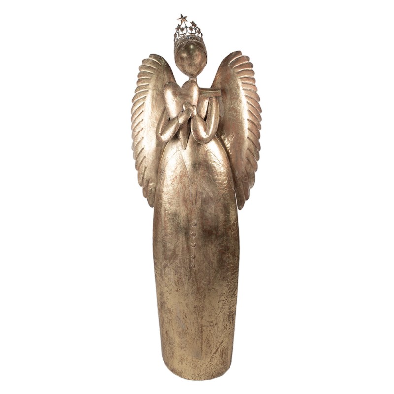 Clayre & Eef Christmas Decoration Angel 74x31x204 cm Gold colored Iron