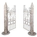 Clayre & Eef Porte de jardin 163x40x157 cm Blanc Marron Fer